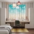 thumbnail image 4 of Teal Beige Ombre Coastal Kitchen Curtains Window Panels, Nautical Beach Starfish Coral Summer Insulated Window Treatment Curtain, Grommet Curtains for Bedroom/Living Room/Bathroom, 2 Piece 52"Wx84"L, 4 of 8