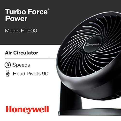 Honeywell HT-900 TurboForce Air Circulator Fan Black,3 Speeds /& 90°Pivoting