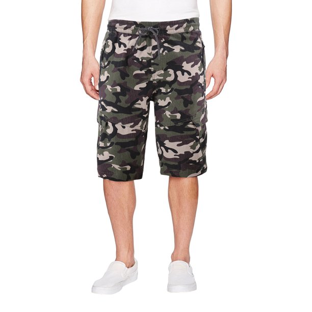 Men's Stretch Cotton Elastic Drawstring Waist Multi Pocket Casual Cargo