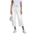 thumbnail image 2 of BUIGTTKLOP Cotton Linen Capris for Women High Waisted Stretchy Capri Pants Wide Leg Pull on Cropped Pants with Pockets, 2 of 6