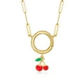 thumbnail image 4 of Pure Collection by Ross-Simons Red and Green Enamel Cherries Charm in 14kt Yellow Gold, Women's, Adult, 4 of 6