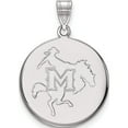 thumbnail image 1 of 14K White Gold 14Kw Logoart Mcneese State University Large Disc Pendant (28 X 21) Made In United States 4w001mns, 1 of 5