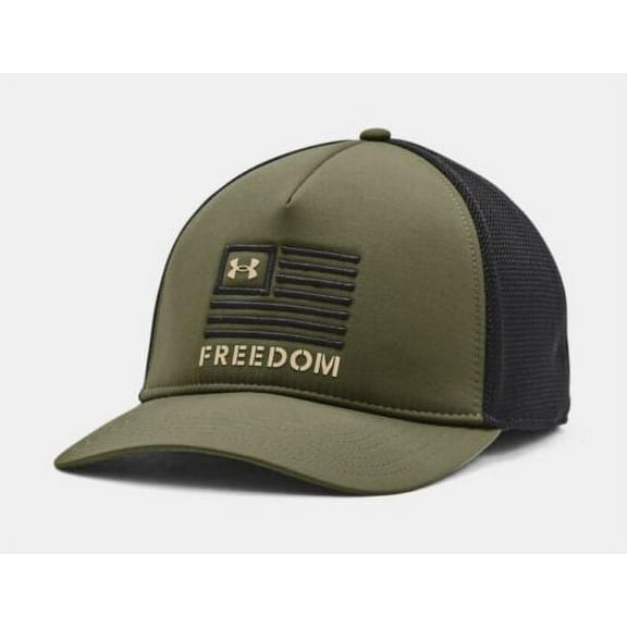 Under Armour Men's UA Freedom Trucker Hat 1351640-391 Marine OD Green/Black OSFA