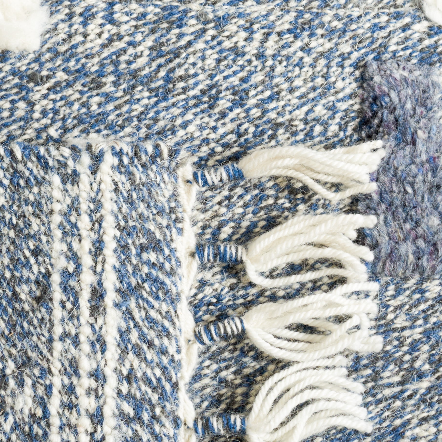 SAFAVIEH Casablanca Eric Geometric Wool Runner Rug, Blue/Ivory, 2'3" x 8'