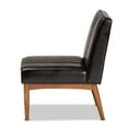 thumbnail image 3 of Baxton Studio Daymond Mid-Century Modern Dark Brown Faux Leather Upholstered and Walnut Brown Finished Wood Dining Chair, 3 of 6
