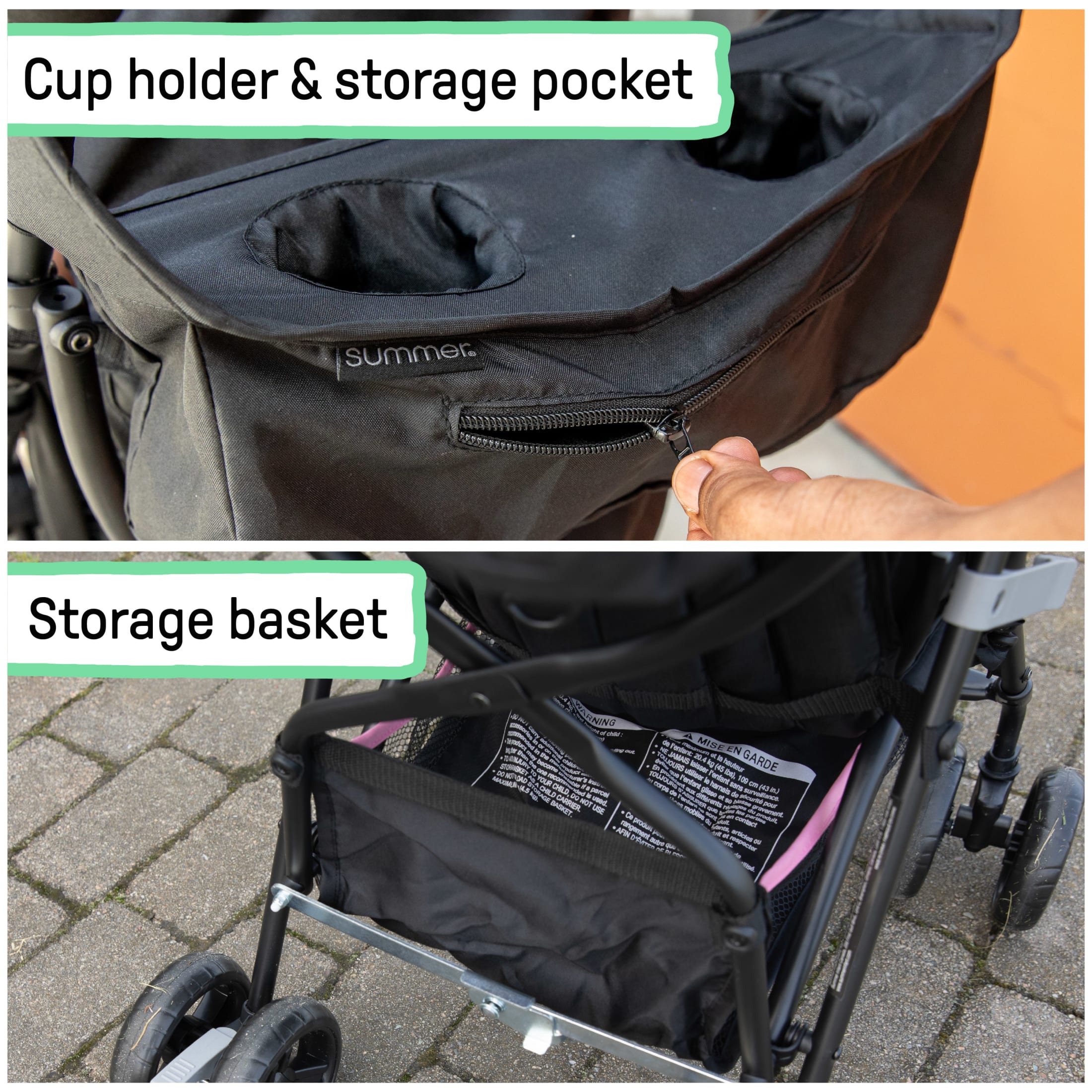 Summer by Ingenuity 3D Mini Lightweight Umbrella Stroller, Compact Fold, Recline, Canopy, Up to 45 pounds, Convenience Stroller for Travel, Pink