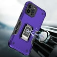 thumbnail image 3 of Bemz Phone Case for iPhone 15 Pro Max with Tempered Glass Screen Protector, Camera Protection Heavy Duty Shockproof Protection Magnetic Mount Stand Cover (Dark Purple), 3 of 6