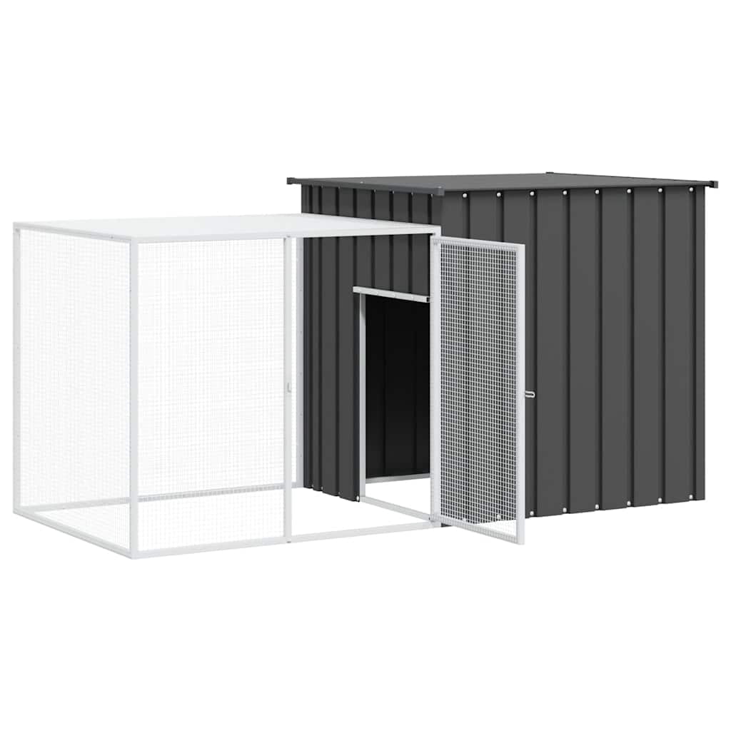 vidaXL Rabbit Cage Anthracite 78.7"x35.8"x39.4" Galvanized Steel