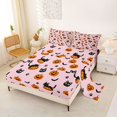 thumbnail image 2 of Manfei Fall Halloween Pattern Queen Sheets,Kawaii Pumpkin Lantern Queen Sheet Sets,4-Piece,1 Flat Sheet,1 Fitted Sheet and 2 Pillowcases, 2 of 6