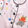 thumbnail image 6 of LYMAYTER Little Boys Girls Silk Satin Pajamas Set for Kids Toddler Printing Short Sleeve Jammies Outfit 2PCS Summer Buttons Sleepwear Loungewear Size 4-8t 0968, 6 of 9