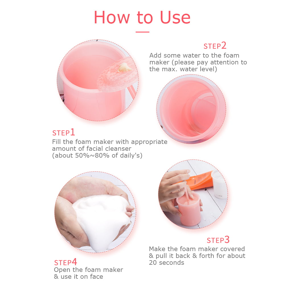Akemaio Foam Bubble Maker Cleanser Foamer Cup Facial Cleanser Foam Maker Cup Cute Skin Care Tools 