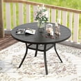 thumbnail image 5 of Vicllax 5-Piece Round Outdoor Patio Dining Furniture Set Table and Chair Metal Frame, Umbrella Hole, 5 of 10