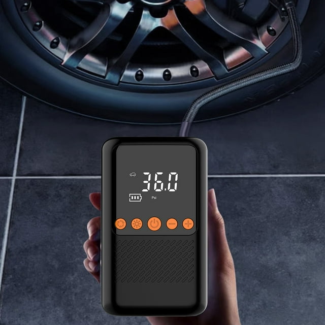 Kctiaxy Air Pump Mini Portable Car Inflator Pump Tire Pump Inflator Pump Handheld Wireless Charging Digital Display Car Decor