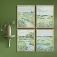 thumbnail image 3 of PixonSign Framed Wall Art Calming River & Green Field Landscape Posters, Set of 4 Abstract Floral Botanical Illustrations Canvas Prints, Nature Wilderness Wall Décor for Rooms - 12"x16" Natural, 3 of 5