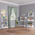 thumbnail image 4 of Kids Desk with Ladder Shelf Storage and 2 Bonus 10" Floating Bookshelves - White, 4 of 8