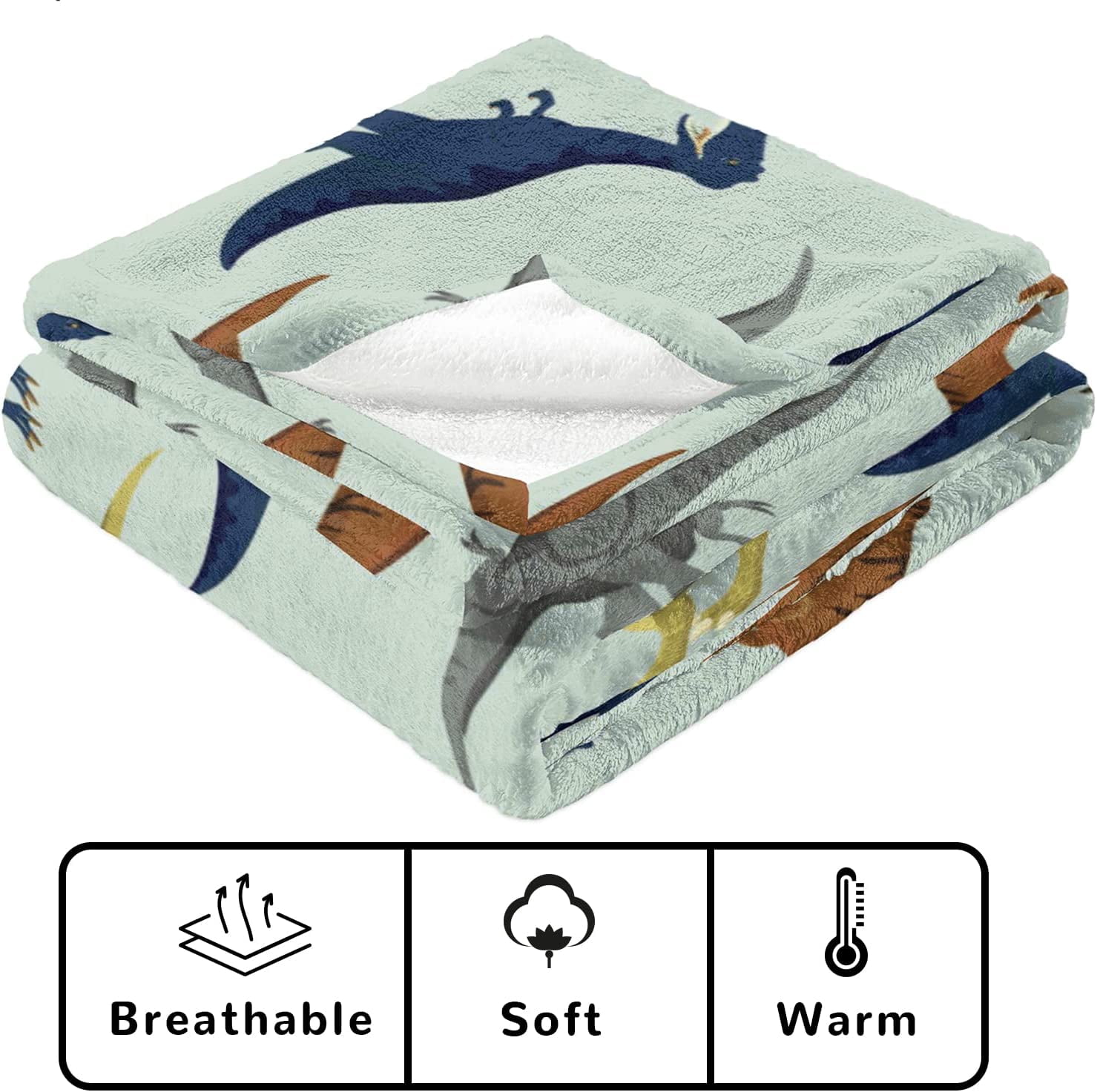 Dinosaur Blanket for Boys Soft Flannel Throw Blankets Dinosaur Decor Room Sofa Bed for Kids Gifts Dino World Blanket 60 x 50 Inch