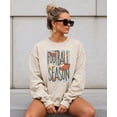 thumbnail image 6 of Olive Loves Apple Women's Football Season Coquette Bow Crewneck Sweatshirt, Sand, Large, 6 of 8