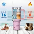 thumbnail image 4 of 40oz Hello Kawaii Cat Cute Stainless Steel Tumbler with Lid and Straw,Spill Proof Travel Cup Double Wall Vacuum Insulated Coffee Mug with Handle Pink, 4 of 7