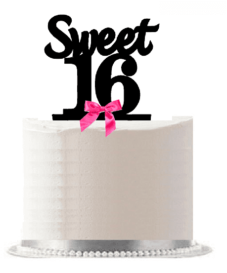 Novelty 16th Birthday Pink Trio Mix 12 Edible Cake Toppers VANILLA Sweet 16 Cute 