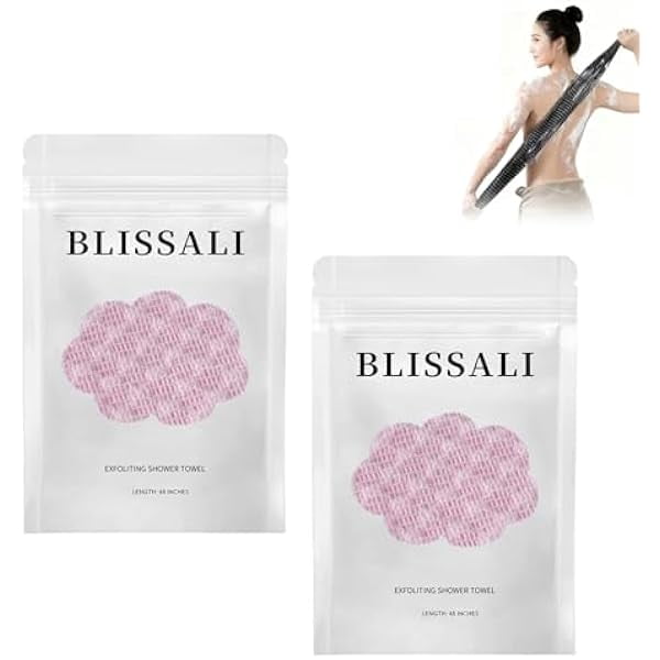 wonima11 Blissal Exfoliating Shower Towel,Premium Scrub Wash Back Bath Cloth for Body Face,Travel Friendly, Quick Drying Travel Bath Washcloth (pink-2pcs)
