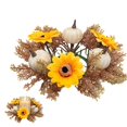 thumbnail image 2 of Artificial Fall Candle Rings for Pillars,Mini Candle Rings Wreaths,Artificial Autumn Candle Wreath with Flowers and Pumpkin,Small Pumpkin Wreath for Halloween Autumn Tabletop Home Decor,Z-Gold, 2 of 7