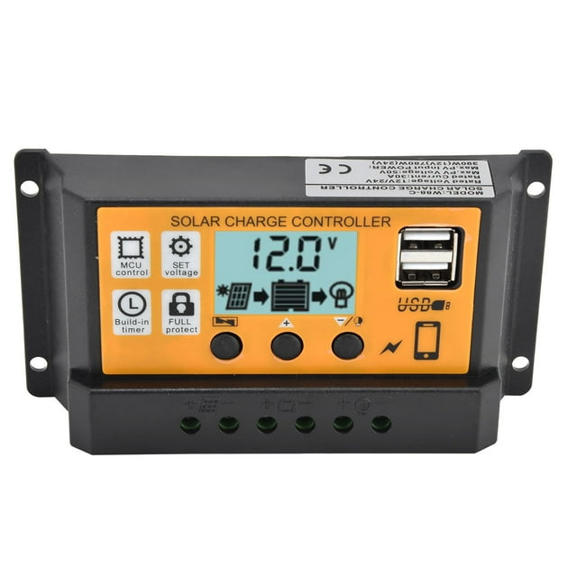 Solar Battery Regulator,Smart Charge Controller Solar ABS Charging Controller Stage PWM Charge Controller Superior Craftsmanship