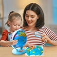 thumbnail image 4 of Xecvkr Children's Rotating Illuminated Globe Educational Toy Light-up Rotating Three-Dimensional Map Geography Night Light Parent-Child Learning 7.48x5.31in Tabletop 1 Piece, 4 of 6