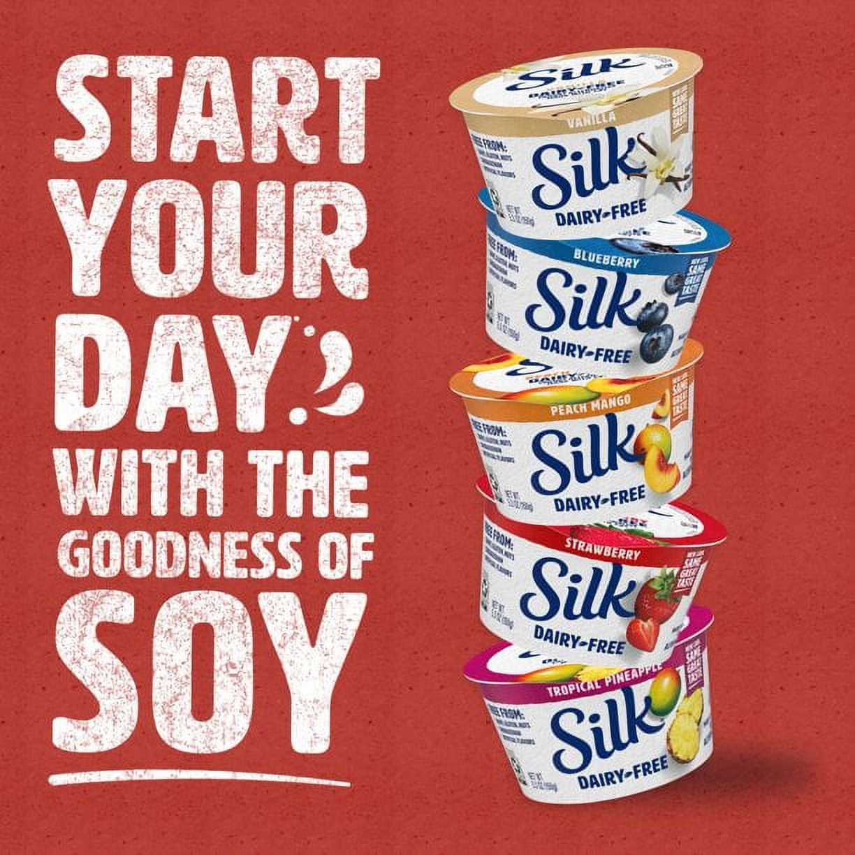 Silk Cultured Soy Peach And Mango Yogurt Alternative 5.3oz (PACK OF 8)