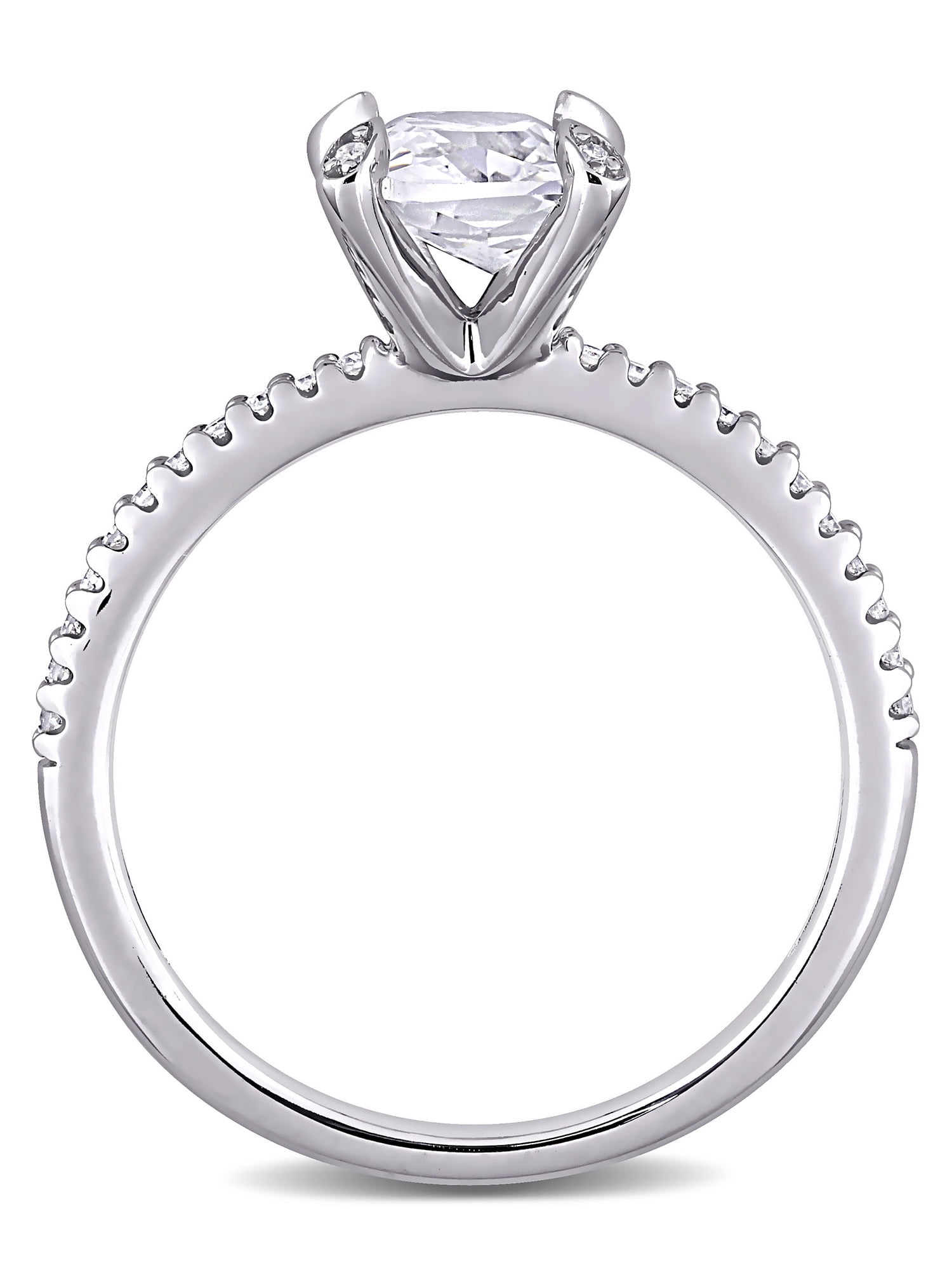 Everly Women's Created Sapphire and Diamond 10K White Gold Engagement Ring