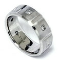 thumbnail image 2 of Pompeii Mens Princess Cut Diamond Wedding Ring Comfort Fit Brushed Bevel 14K White Gold, 2 of 5