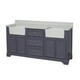 thumbnail image 3 of Zelda 72" Double Farmhouse Bathroom Vanity with Powder Gray Cabinet and Engineered Carrara Top, 3 of 5