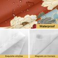 thumbnail image 4 of No Hook Japanese Style Shower Curtain with Snap in Liner Set, Red Farmhouse Botanical Peony Birds Waterproof Fabric Bathroom Curtains with See Through Top Window, Hotel Style Small 36 x 78 Inch, 4 of 9