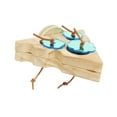 thumbnail image 4 of Caja de alimentación para pájaros, juguetes para masticar, juguetes divertidos para animales, comedero de plataforma de madera. triángulo, 4 of 9