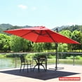 thumbnail image 4 of Costway Parasol Déporté de Patio 10 Pieds X 13 Pieds en Aluminium, Rotation 360°, Inclinaison, Bourgogne, 4 of 10