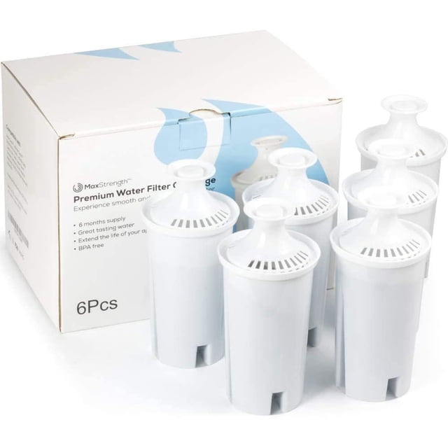 Filtros de agua de reemplazo 6pc Set Se adapta a las jarras Max Strength Pro Max Strength Pro