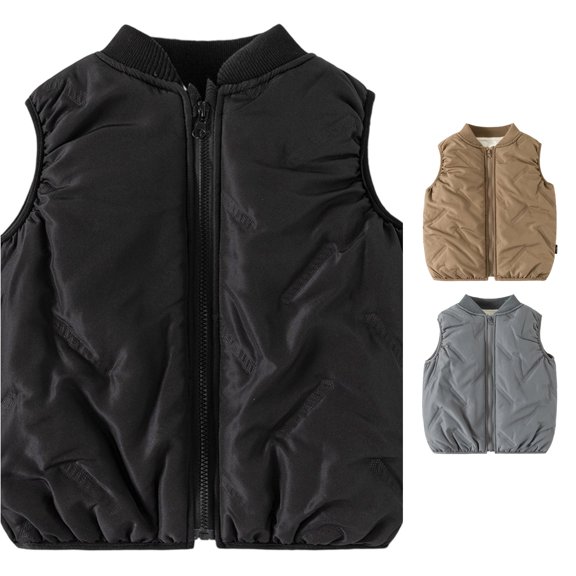 NinXxx Boys Padded Vest Winter Warm Sleeveless Outdoor Jacket Black 9-10 Years