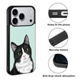thumbnail image 2 of WIRESTER Shockproof Soft Rubber Cover Case for Apple iPhone 17 Pro 6.3" 2025, Black White Tuxedo Cat On Aero Blue Background, 2 of 5