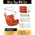 thumbnail image 7 of Hammock Chair Hanging Chair Swing Large Indoor with Anti-Slip Steel Spread Bar and Pocket-Max 500lbs-2 Cushions, Perfect for Bedroom,Outdoor,Patio, Porch,Backyard…, 7 of 7