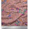 thumbnail image 1 of Soimoi Moss Georgette Fabric Wreath & Dream Catcher Home Decor Print Sewing Fabric Yard 42 Inch Wide, 1 of 1