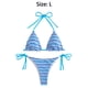 thumbnail image 3 of Guardurnaity de niña con top triangular y cuello halter, braguita estampada, traje de baño de piezas. Tejido suave, perfecto para viajar. conjuntos de ropa Rayas azules l, 3 of 6