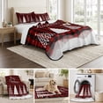 thumbnail image 6 of Quilts Twin Size Bedding Set, Merry Christmas Lightweight Quilted Comforter, Xmas Trees Snowflake Rustic Plaid Red Black Reversible Bedspread Coverlet with Pillow Covers for All Season, 68" x 86", 6 of 9