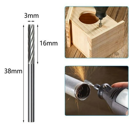 

BAMILL 3x3-6mm Type A Single Striation Cemented Carbide Cutting Carving Rotary Burrs