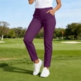 thumbnail image 4 of WPPGONE Golf Pants for Women Elastic Waisted Slim Fit Comfortable Straight Leg Bottoms Athletic Outdoor Trousers with Pockets,XL, 4 of 6
