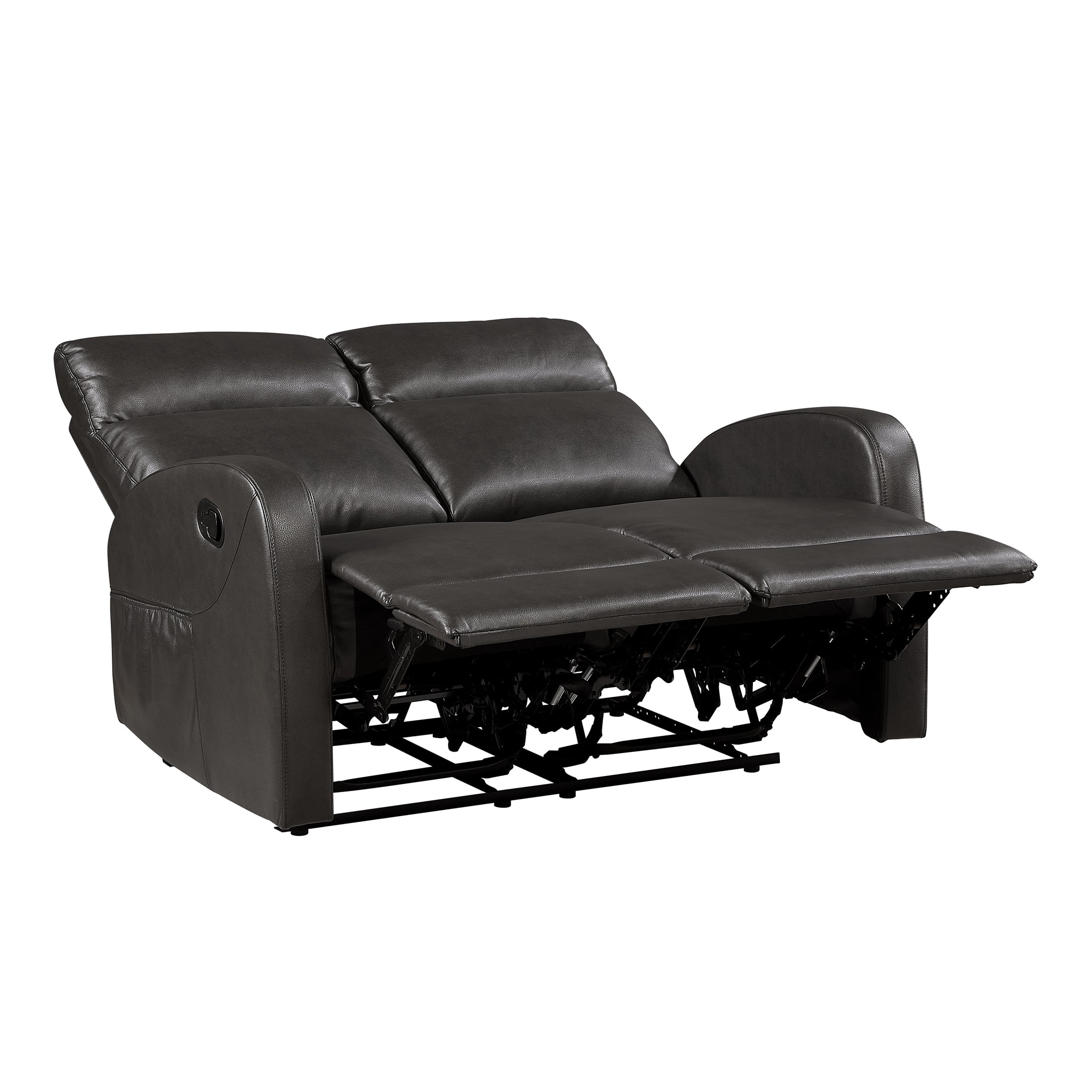 OakvillePark Brava Faux Leather Double Reclining Loveseat, Espresso