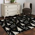 thumbnail image 5 of Christmas Tree Area Rug 3x5 Washable Rug Non Slip Winter Xmas Pine Leaf Snowflake Black Large Area Rug Indoor Floor Carpet for Entryway Bedroom Kitchen Living Room Home Office Dining Room Nursery, 5 of 8