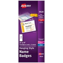 Avery Name Badges with Cords, 3" x 4", 50 Total (74520)
