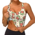 thumbnail image 4 of Lsque Frog Hold Strawberry Printed Women'S Sports Bra, Compression, Moisture Wicking, High-Impact Sports Bra For Women,Supportive sports bra-XX-Large, 4 of 9