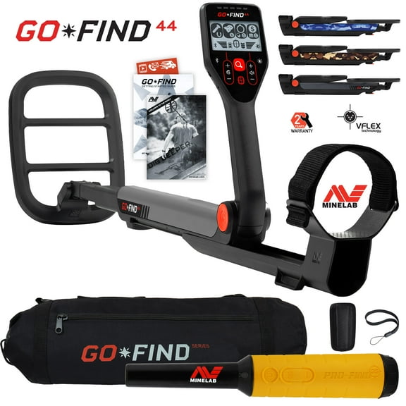 Minelab GO FIND 44 Metal Detector with PRO FIND 35 and Black Transport Carry Bag