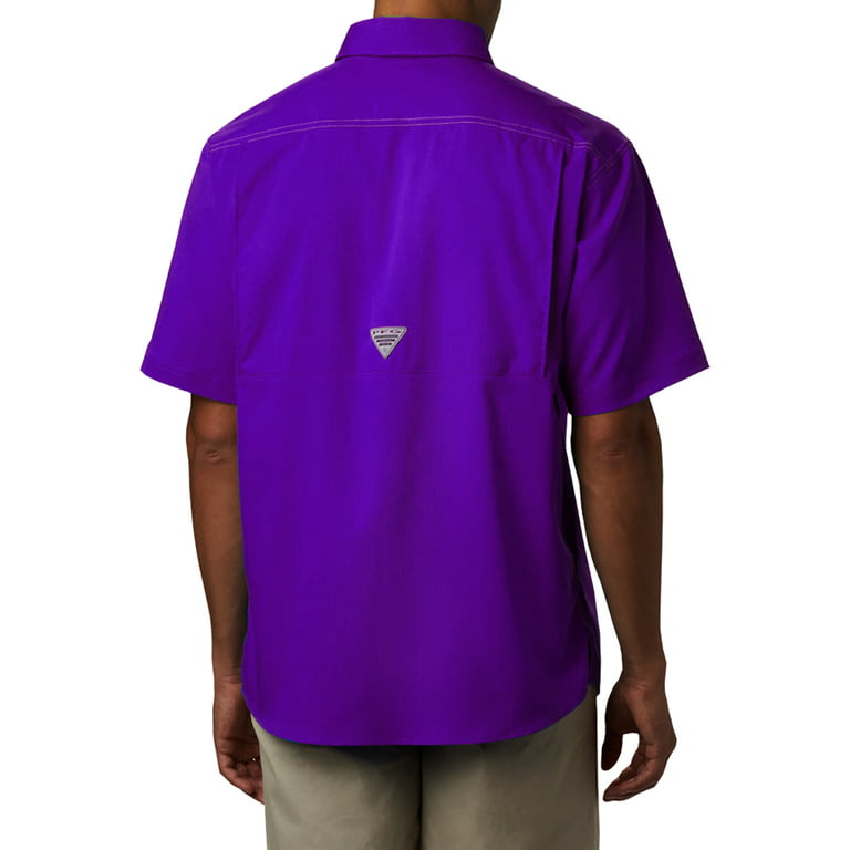 Columbia Sportswear Men's PFG Low Drag Offshore Short Sleeve Shirt, Small  Purple 