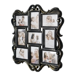 Crystal Art Gallery Baroque Photo Collage Frame 22x21 Black Gold